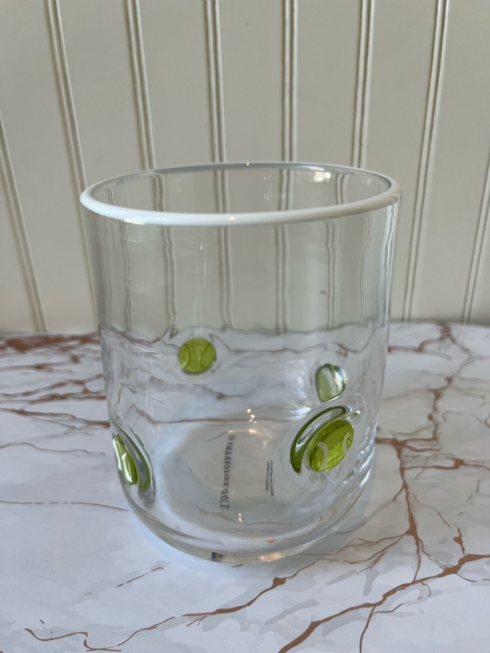 ANTHROPOLOGIE TENNIS BALL ICON GLASS | DRINK GLASS/JUICE GLASS | NEW